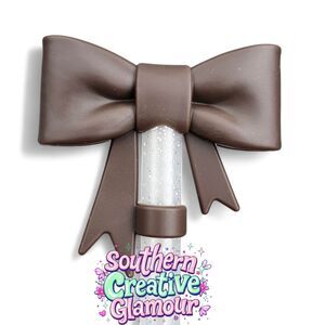 Chocolate Mousse | Brown 3D Bow Silicone 10mm Straw Topper | Straw Cover | New